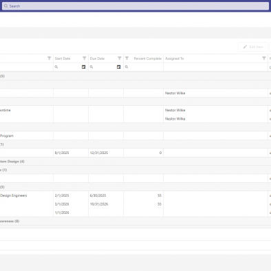 VisPlan List View